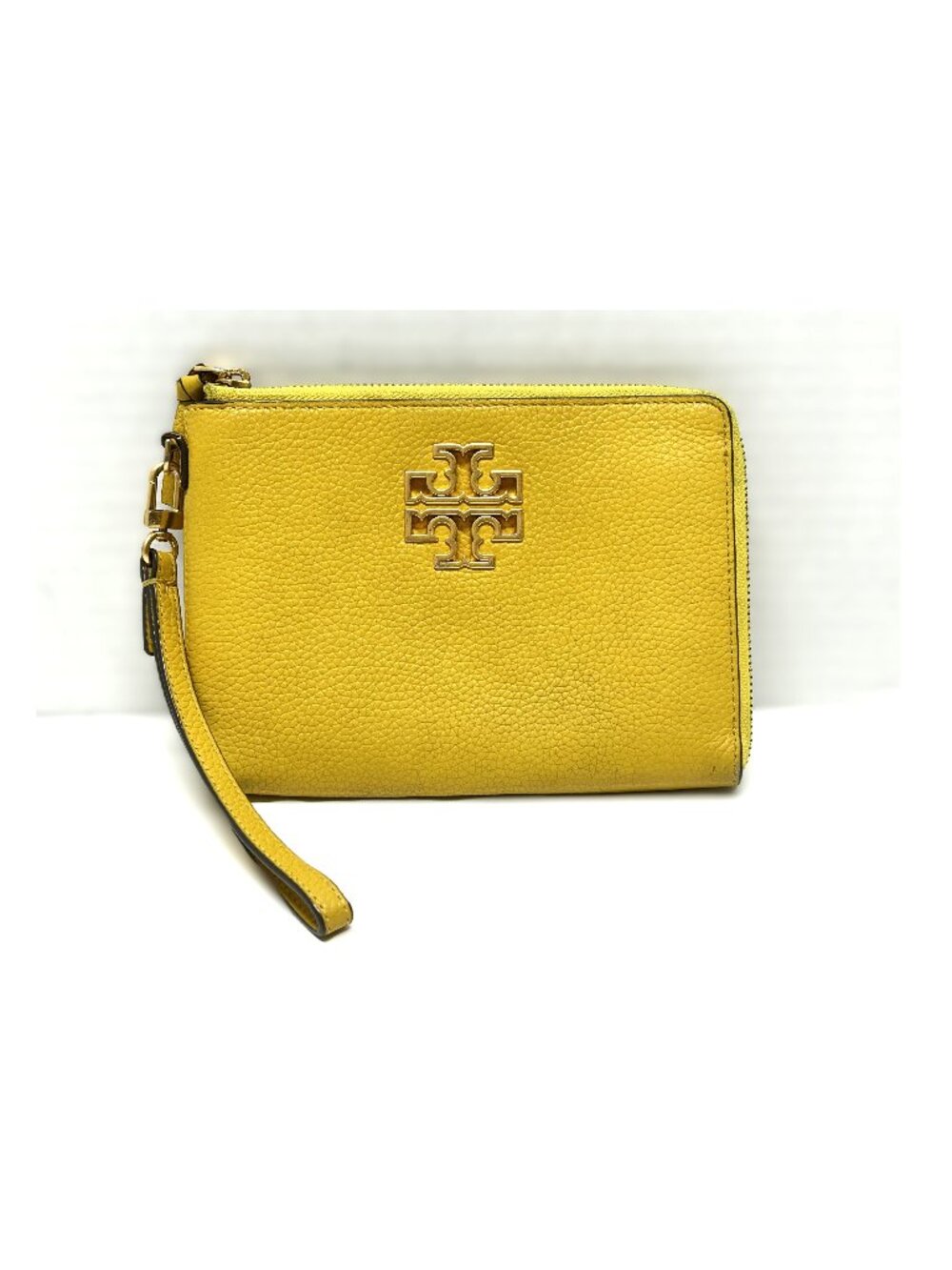Tory Burch yellow leather clutch